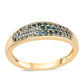 Goldplattierter Silberring mit blauem Diamant