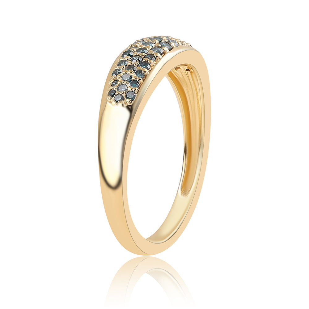Goldplattierter Silberring mit blauem Diamant 2 