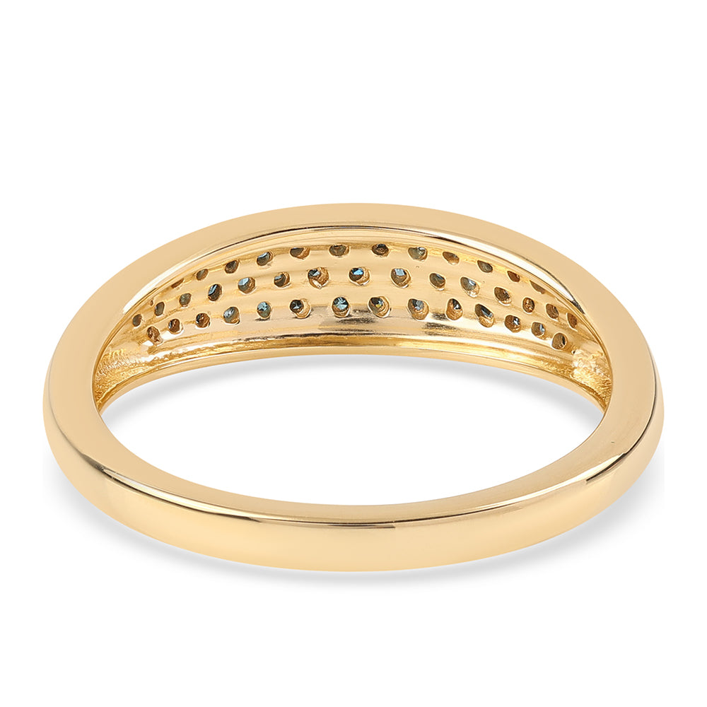 Goldplattierter Silberring mit blauem Diamant