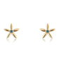 Goldplattierte Silberohrringe mit blauem Diamant