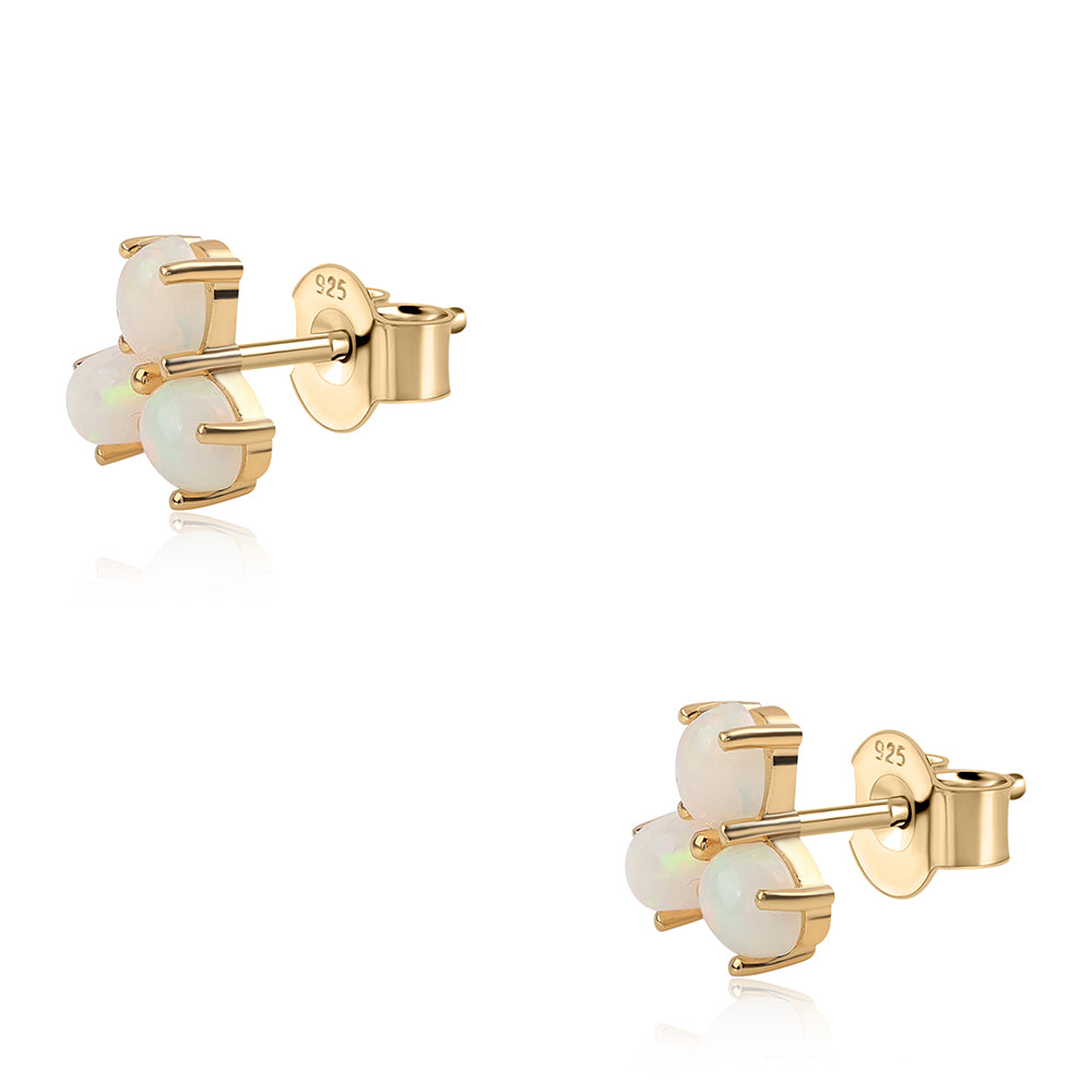Goldplattierte Silberohrringe mit äthiopischem Opal aus Lega Dembi 3 