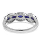 Silberring mit australischem blauem Saphir und weißem Topas