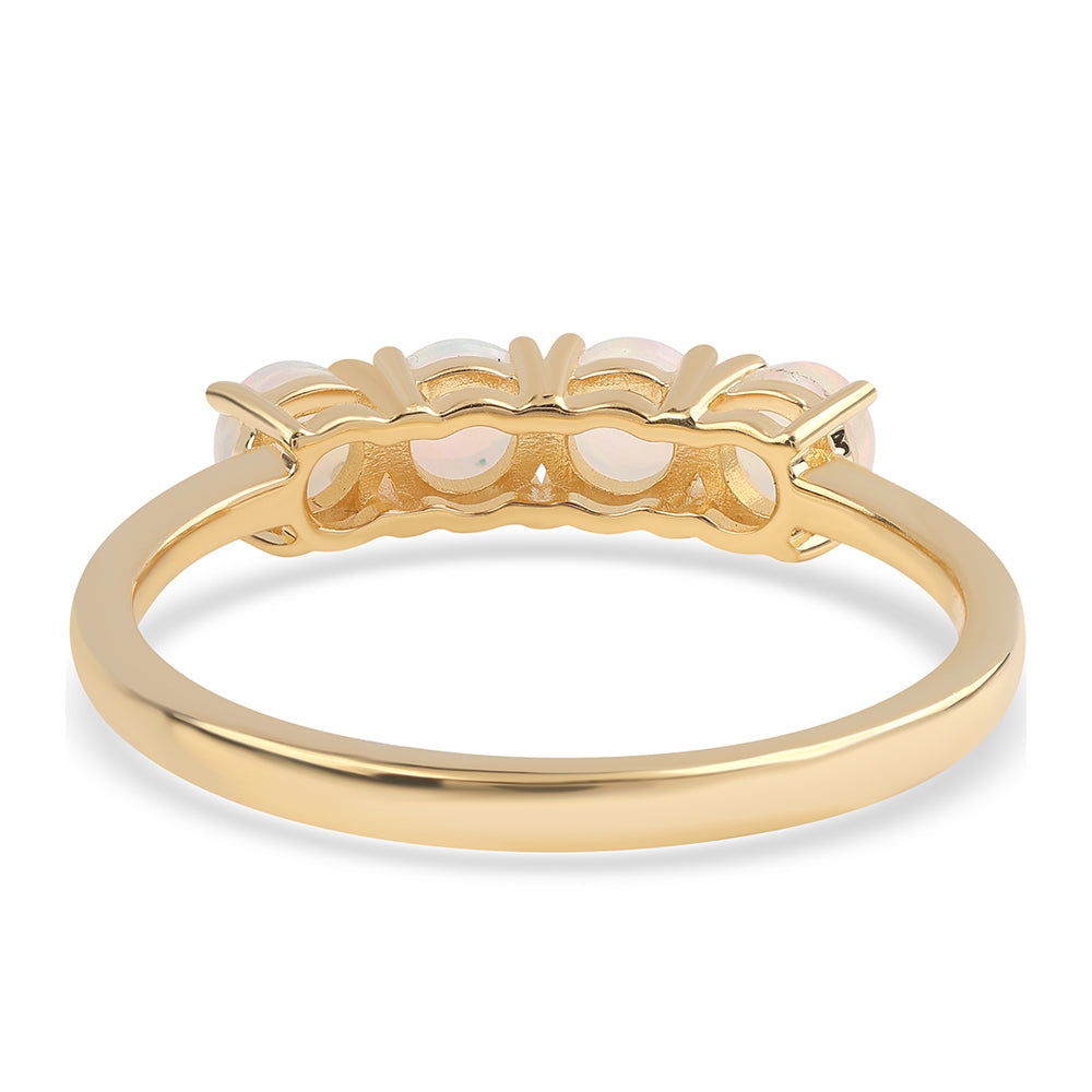 Goldplattierter Silberring mit äthiopischem Opal aus Lega Dembi 2 