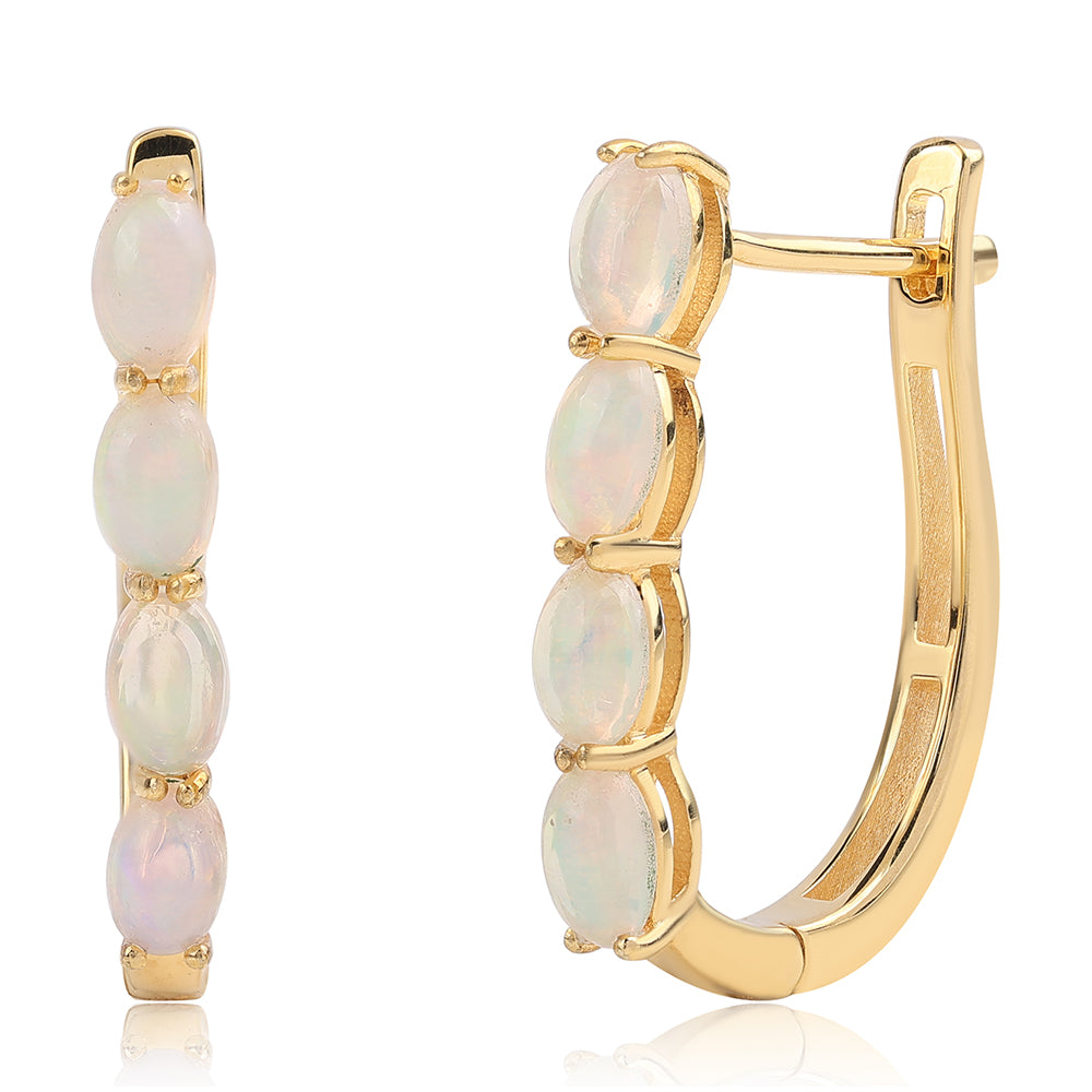 Goldplattierte Silberohrringe mit äthiopischem Opal aus Lega Dembi 1 