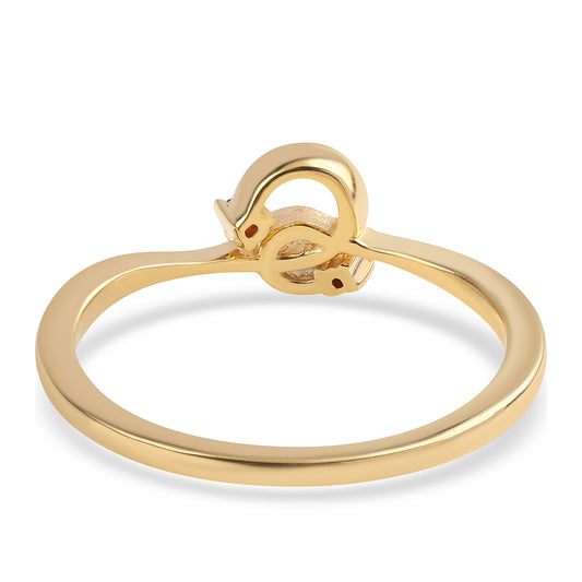 Goldplattierter Silberring mit rotem Diamant