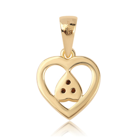 Goldplattierter Silberanhänger mit rotem Diamant
