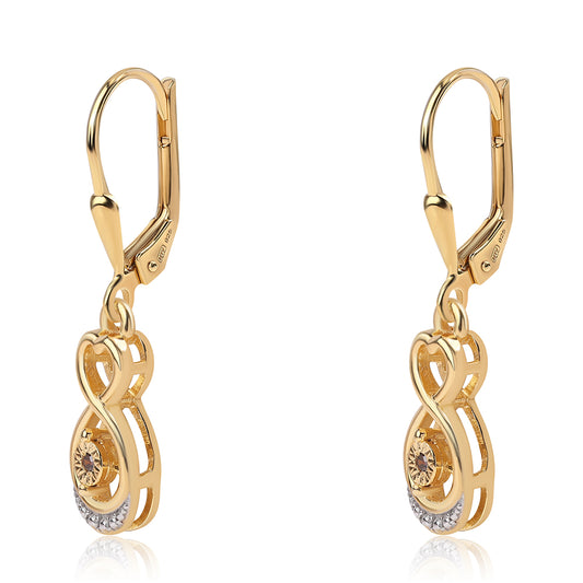 Goldplattierte Silberohrringe mit rotem Diamant