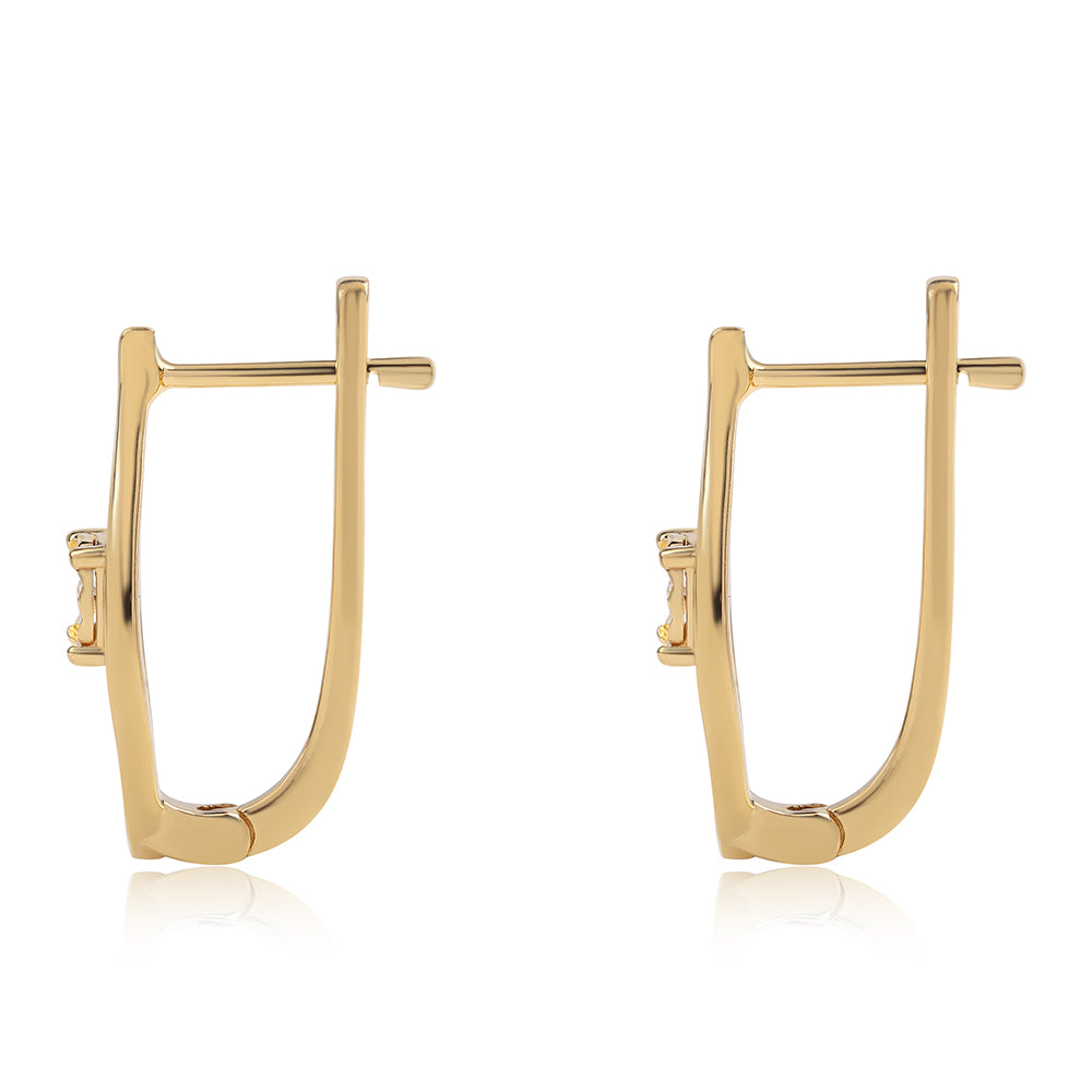 Goldplattierte Silberohrringe mit rotem Diamant 2 