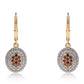 Goldplattierte Silberohrringe mit rotem Diamant und weißem Diamant