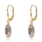 Goldplattierte Silberohrringe mit rotem Diamant und weißem Diamant