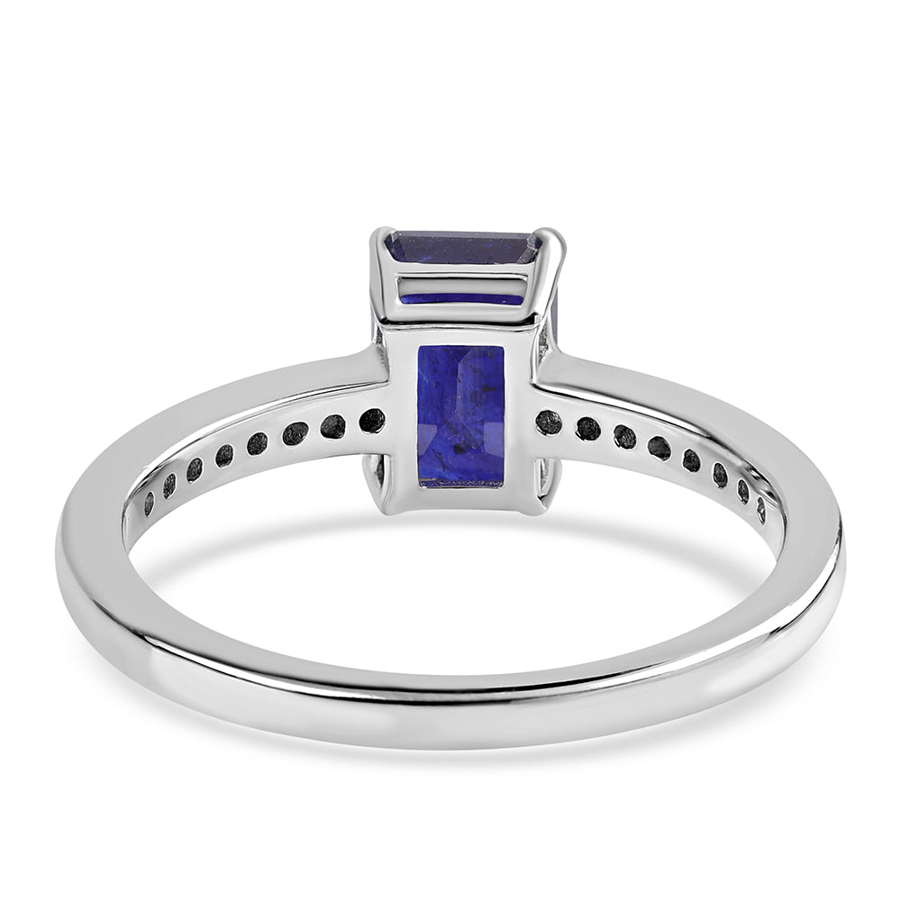 Silberring mit australischem blauem Saphir und weißem Topas 2 