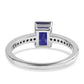 Silberring mit australischem blauem Saphir und weißem Topas