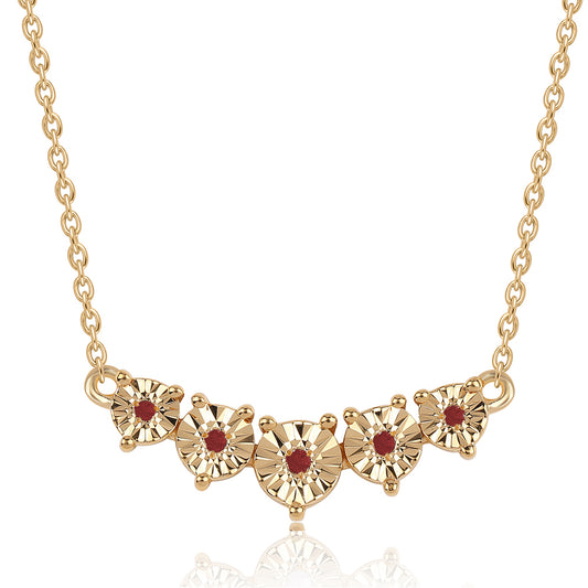 Goldplattierte Silberhalskette mit weißem Diamant
