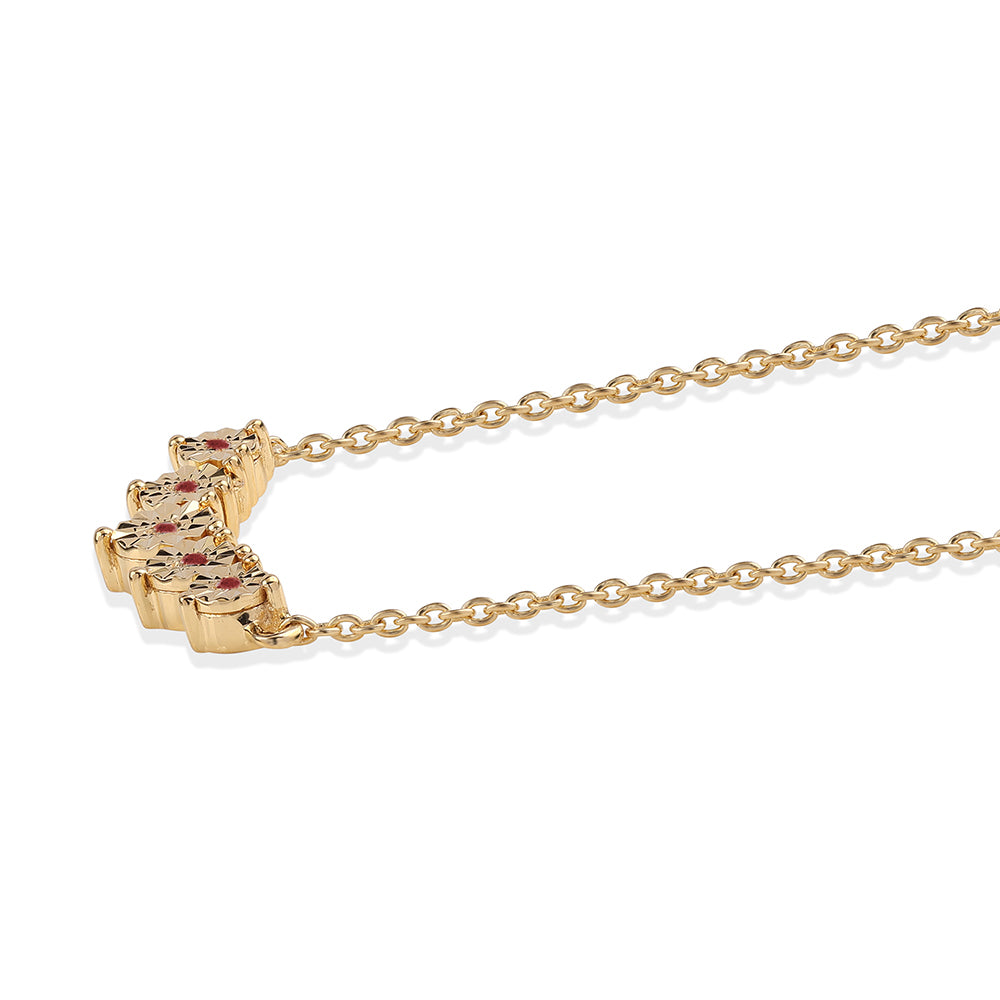 Goldplattierte Silberhalskette mit weißem Diamant 2 