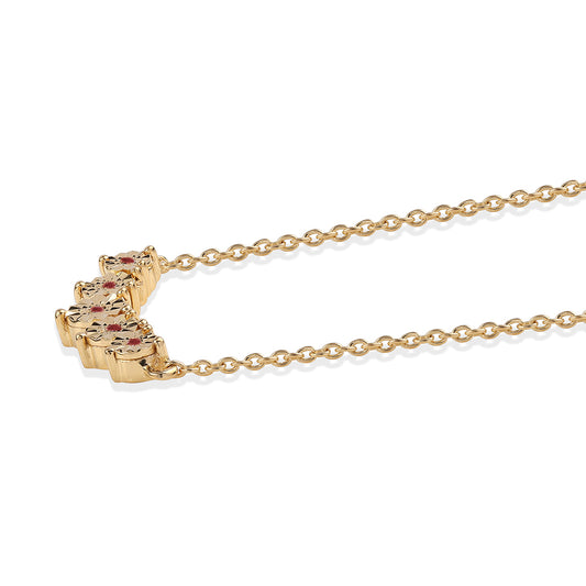 Goldplattierte Silberhalskette mit weißem Diamant