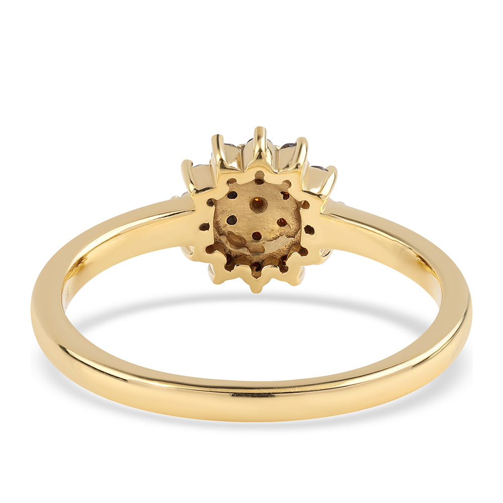 Goldplattierter Silberring mit rotem Diamant 3 