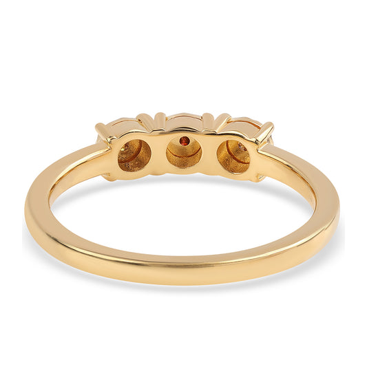 Goldplattierter Silberring mit rotem Diamant