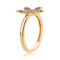 Goldplattierter Silberring mit rotem Diamant