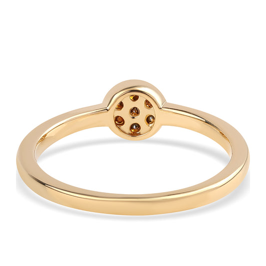 Goldplattierter Silberring mit rotem Diamant