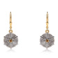 Goldplattierte Silberohrringe mit rotem Diamant und weißem Diamant