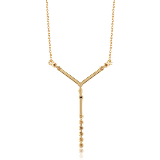 Goldplattierte Silberhalskette mit rotem Diamant