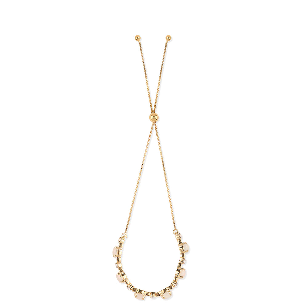 Goldplattiertes Silberarmband mit äthiopischem Opal aus Lega Dembi und weißem Topas 3 