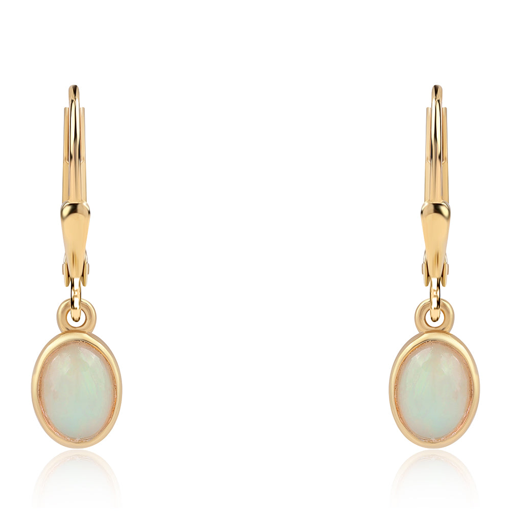 Goldplattierte Silberohrringe mit äthiopischem Opal aus Lega Dembi 1 