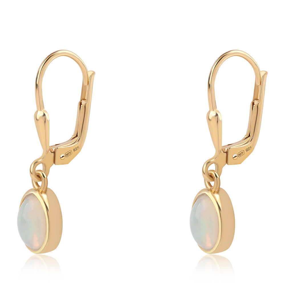 Goldplattierte Silberohrringe mit äthiopischem Opal aus Lega Dembi