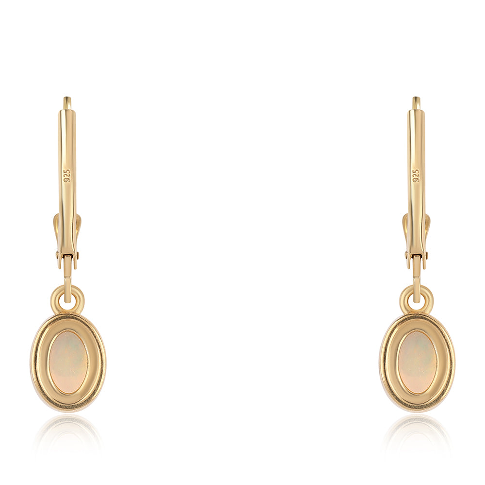 Goldplattierte Silberohrringe mit äthiopischem Opal aus Lega Dembi 3 