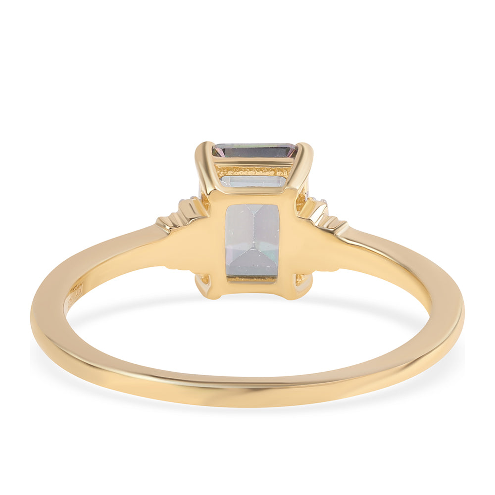 Goldplattierter Silberring mit mystischem Topas und weißem Topas 3 