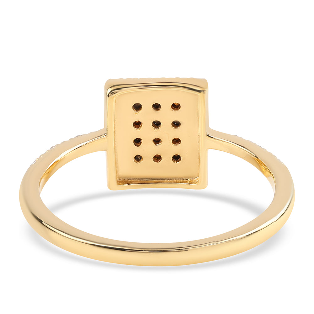 Goldplattierter Silberring mit schwarzem Diamant und weißem Diamant 3 