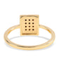 Goldplattierter Silberring mit schwarzem Diamant und weißem Diamant