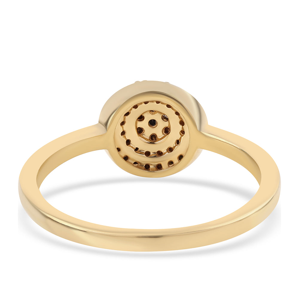 Goldplattierter Silberring mit schwarzem Diamant