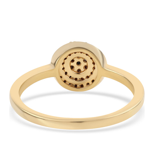 Goldplattierter Silberring mit schwarzem Diamant