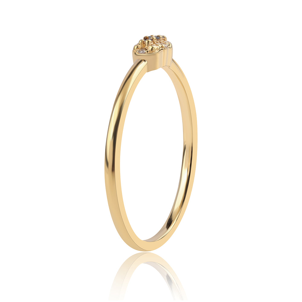 Goldplattierter Silberring mit schwarzem Diamant 2 