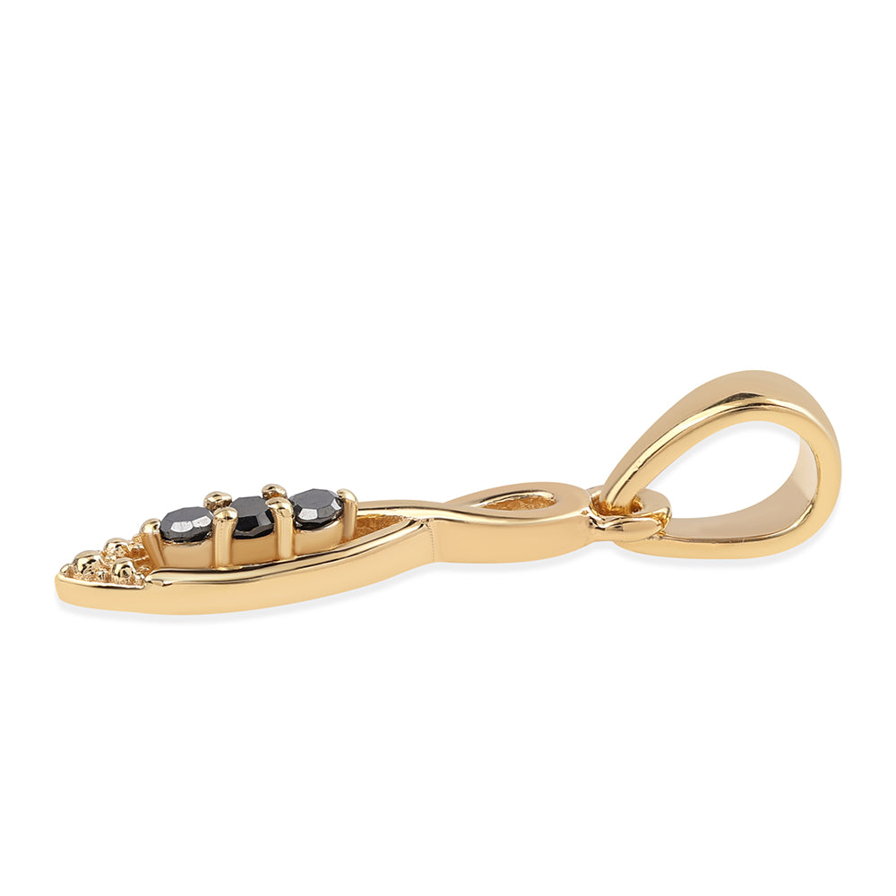 Goldplattierter Silberanhänger mit schwarzem Diamant 2 