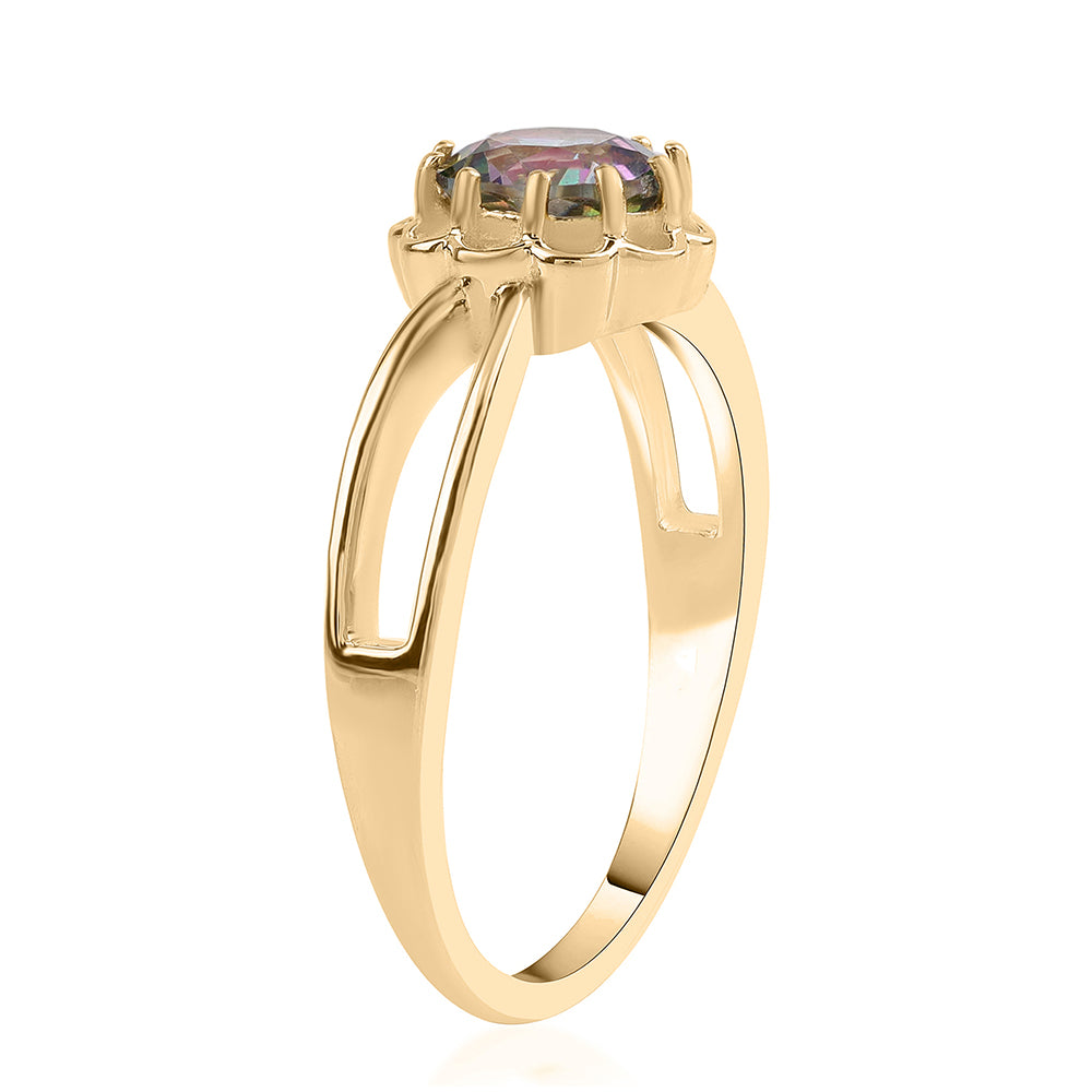 Goldplattierter Silberring mit mystischem Topas 2 