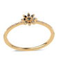 Goldplattierter Silberring mit schwarzem Diamant