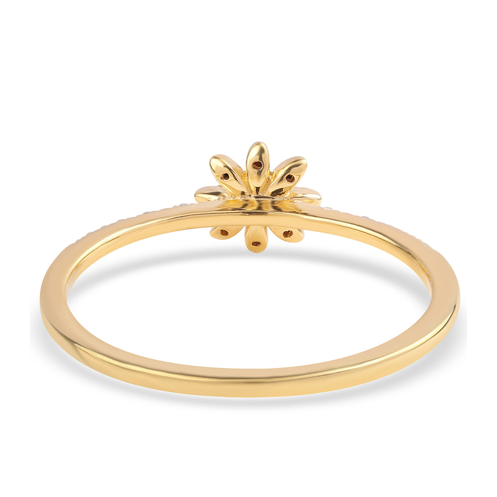 Goldplattierter Silberring mit schwarzem Diamant 2 