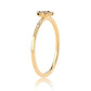 Goldplattierter Silberring mit schwarzem Diamant