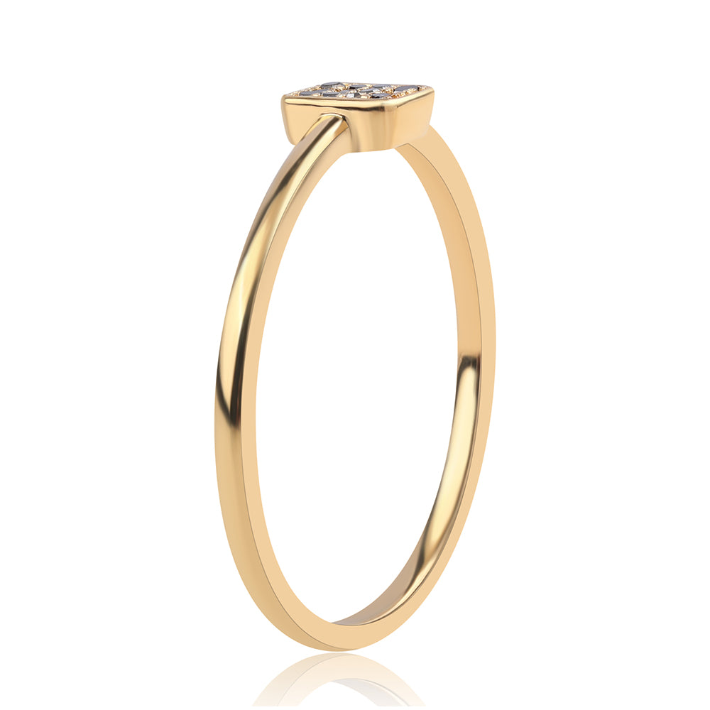 Goldplattierter Silberring mit schwarzem Diamant 2 