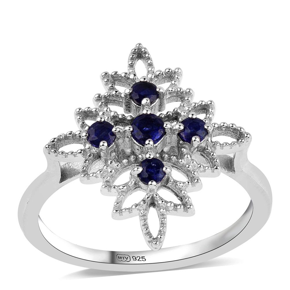 Silberring mit australischem blauem Saphir 1 