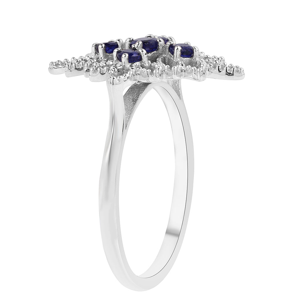 Silberring mit australischem blauem Saphir 2 
