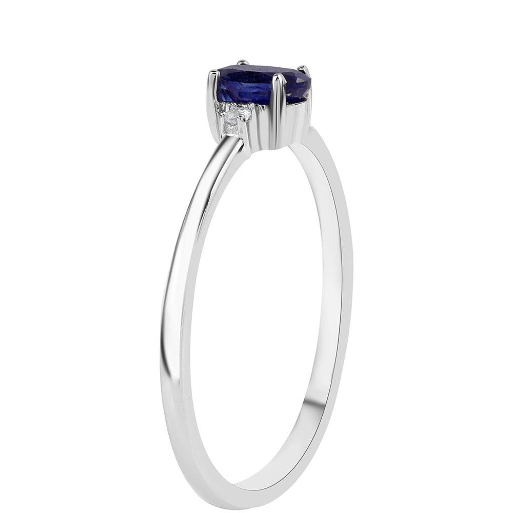 Silberring mit australischem blauem Saphir und weißem Topas 3 