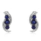 Silberohrringe mit australischem blauem Saphir und weißem Topas