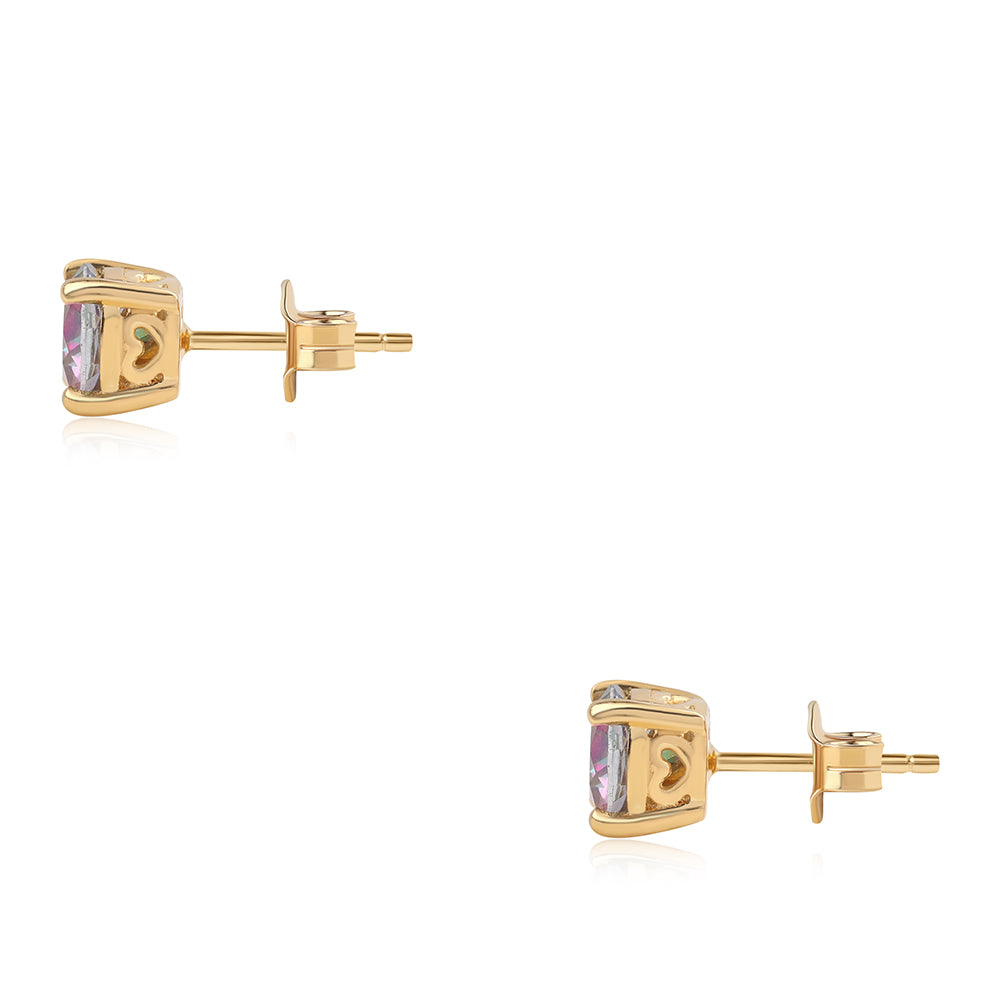 Goldplattierte Silberohrringe mit mystischem Topas 3 