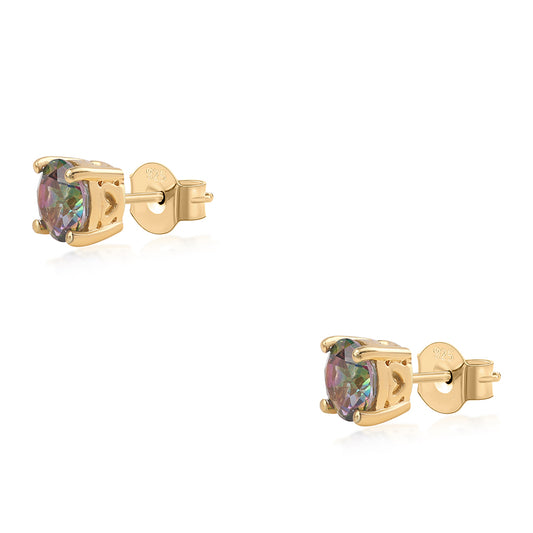 Goldplattierte Silberohrringe mit mystischem Topas