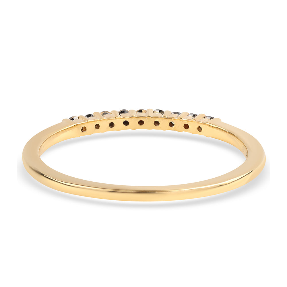 Goldplattierter Silberring mit schwarzem Diamant 2 