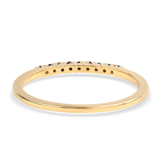 Goldplattierter Silberring mit schwarzem Diamant