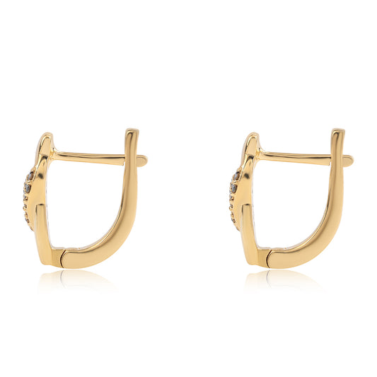 Goldplattierte Silberohrringe mit schwarzem Diamant